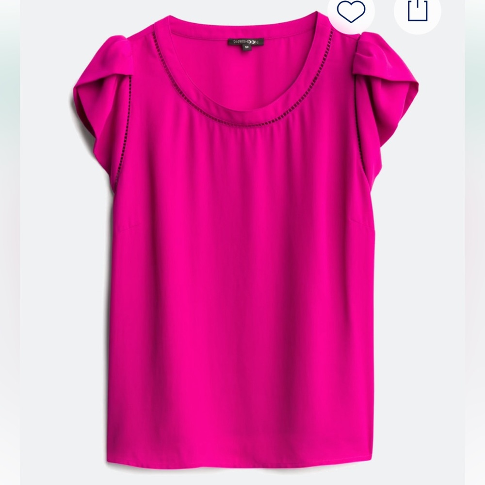Stitch Fix x Papermoon Dimona Crochet Detail Blouse Fuchsia Pink Size Small